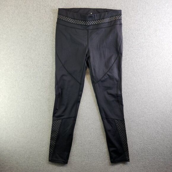 Athleta Leggings Womens Large Black Straight Up Yoga Reflective Zip Pocket - Picture 1 of 14